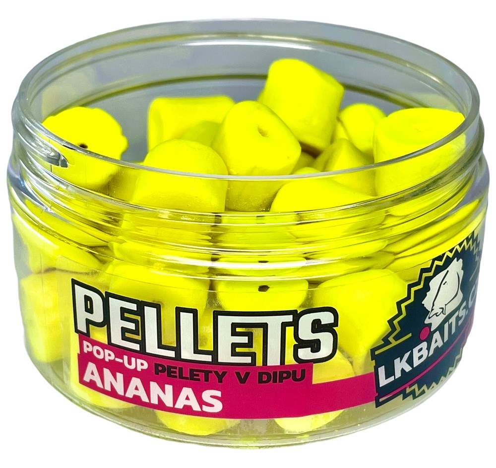 LK Baits pelety v dipu Pop Up 12mm 40g Příchuť: Ananas