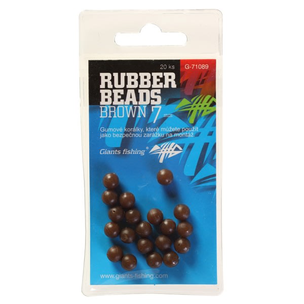 Giants fishing gumové korálky Rubber Beads Transparent Brown 20ks Průměr: 6mm