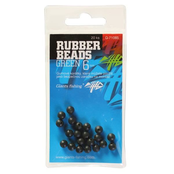 Giants fishing gumové korálky Rubber Beads Transparent Green 20ks Průměr: 6mm