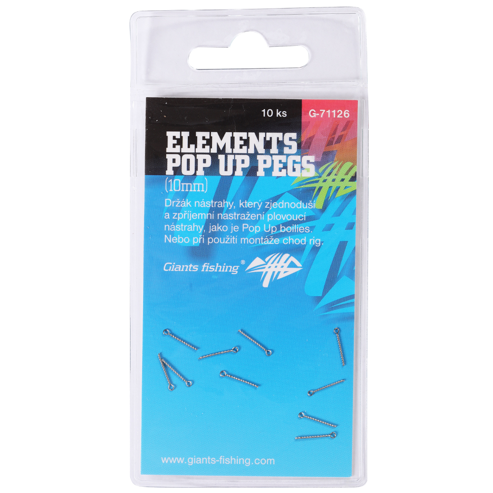 Giants fishing kolíček s očkem Elements Pop Up Pegs 10ks Délka: 10mm