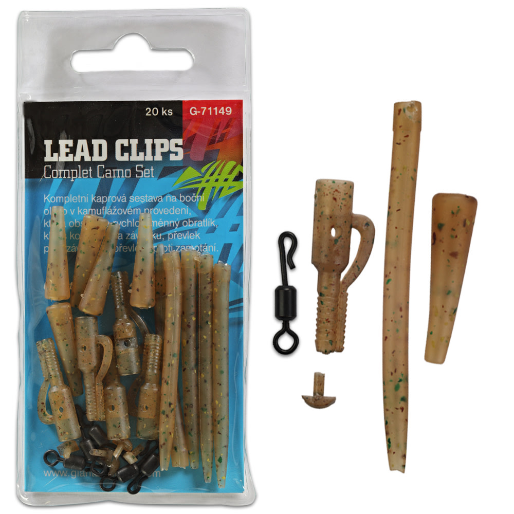 Giants fishing kompletní sada na boční olovo Lead Clips Complet Camo Set