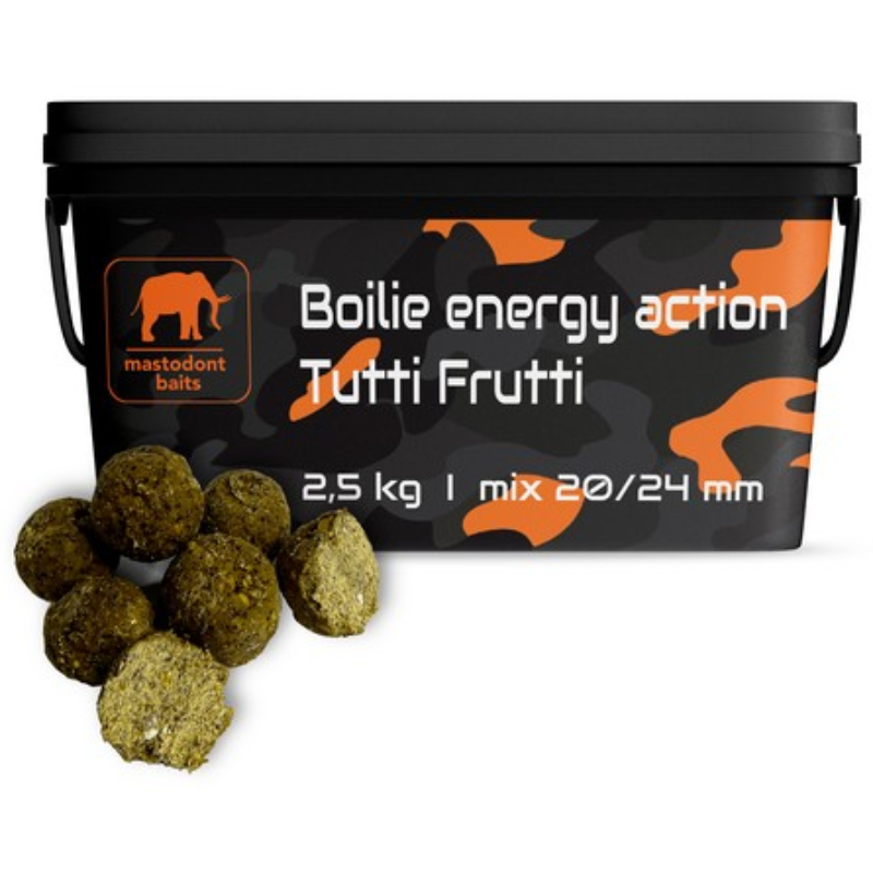 Mastodont baits boilie Energy Action Tutti Frutti mix 20/24mm Balení: 2,5kg