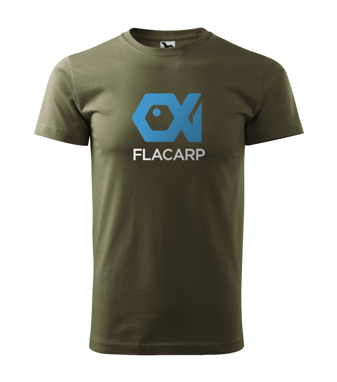 Flacarp tričko Military khaki s barevným potiskem Velikost: XL