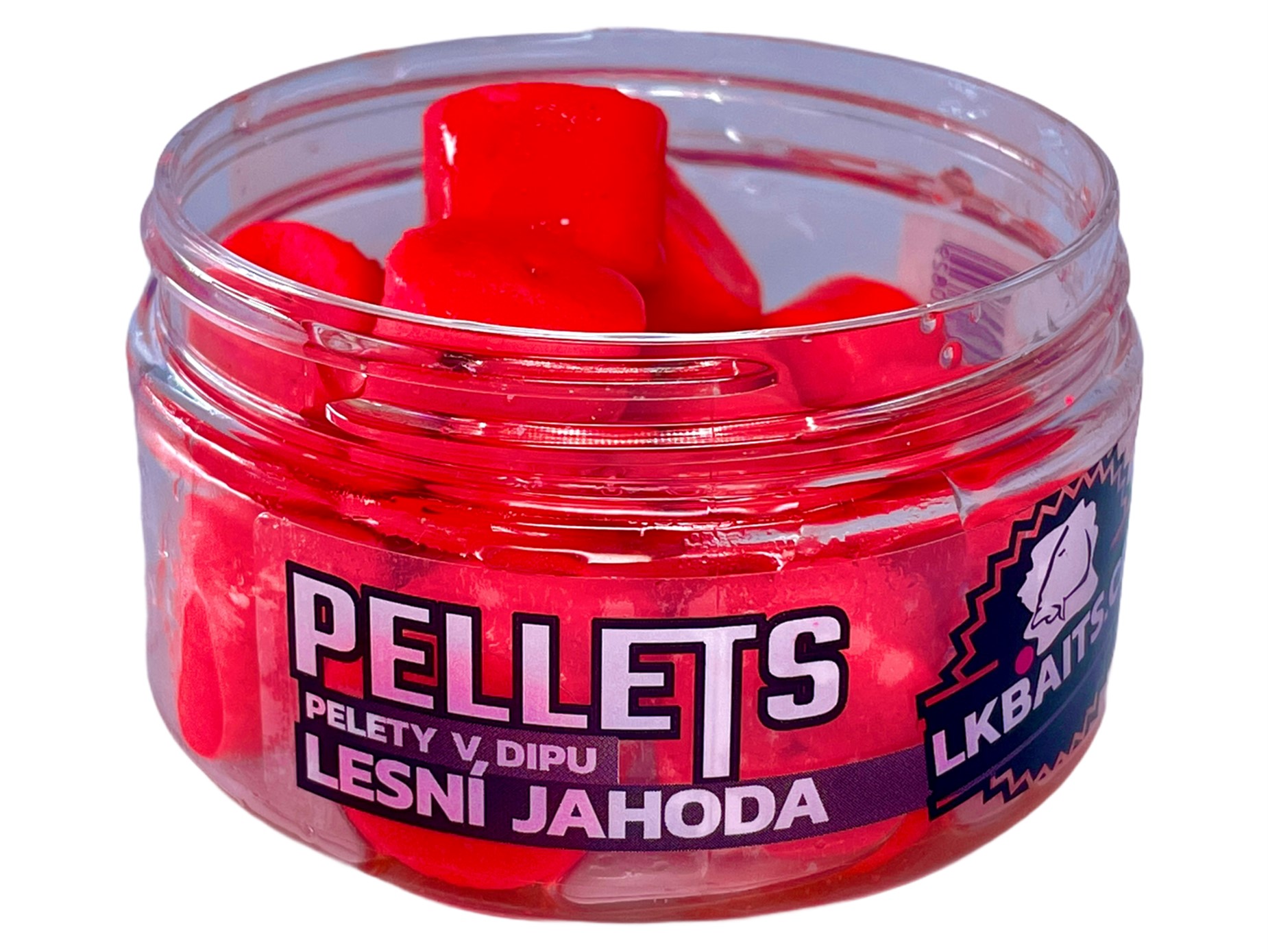 LK Baits pelety v dipu 17mm 60g Příchuť: Lesní jahoda