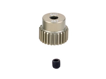 Pastorek modul 64DP 25T (zubů) hřídel 3,17mm