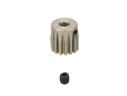 Pastorek modul 48DP 15T (zubů) hřídel 3,17mm