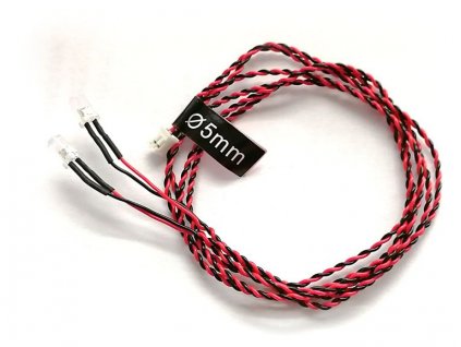 LED osvětlení kabel, dioda 5mm (60cm) - 2x červená