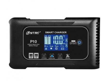 Autonabíječka P10 12V/ 24V 10A Lithium, LiFePO4, Pb (GEL, AGM, SLA, WET, EFB, Flooded)