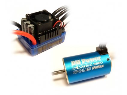 Střídavý elektromotor 3660 3800kv+80A (1/10) pro RC auta Combo BH Power