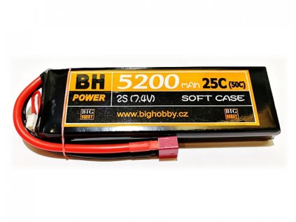 Li-pol baterie 5200 mAh 2S 25C (50C) BH Power