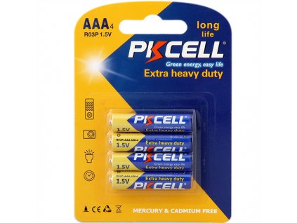 Alkalická baterie Zink  AAA - R03P (1,5V) PK CELL 4ks