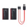 2x dobíjecí USB 9V baterie Soshine 500mAh + USB kabel