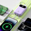*Mini Powerbanka 5000mAh s vestavěnými kabely - Bílá