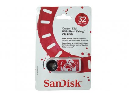 USB Flash SanDisk Cruzer Dial 32GB - bílo-červená