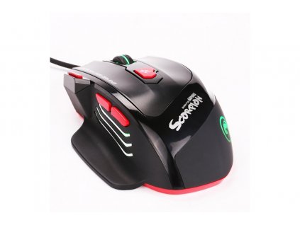 Marvo Mouse M450, 6400DPI, optika, 7tl., 1 kolečko, kabelové USB, černo-červená, herní, podsvícená