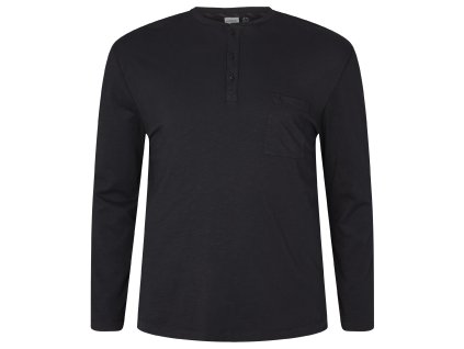23330B North 56Denim granddad L S tee 0099 Black Extra 0