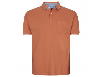 31128B North 56°4 Pique Polo W Contrast Collar And Pocket 0201 Terracotta burned orange Extra 0