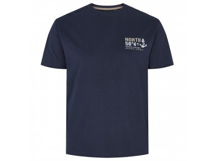 41144 North 56°4 printed t shirt 0580 Navy Blue Extra 0