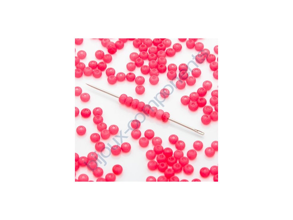 Skleněné korálky, rokajl - růžové, cca 2,7x1,8mm