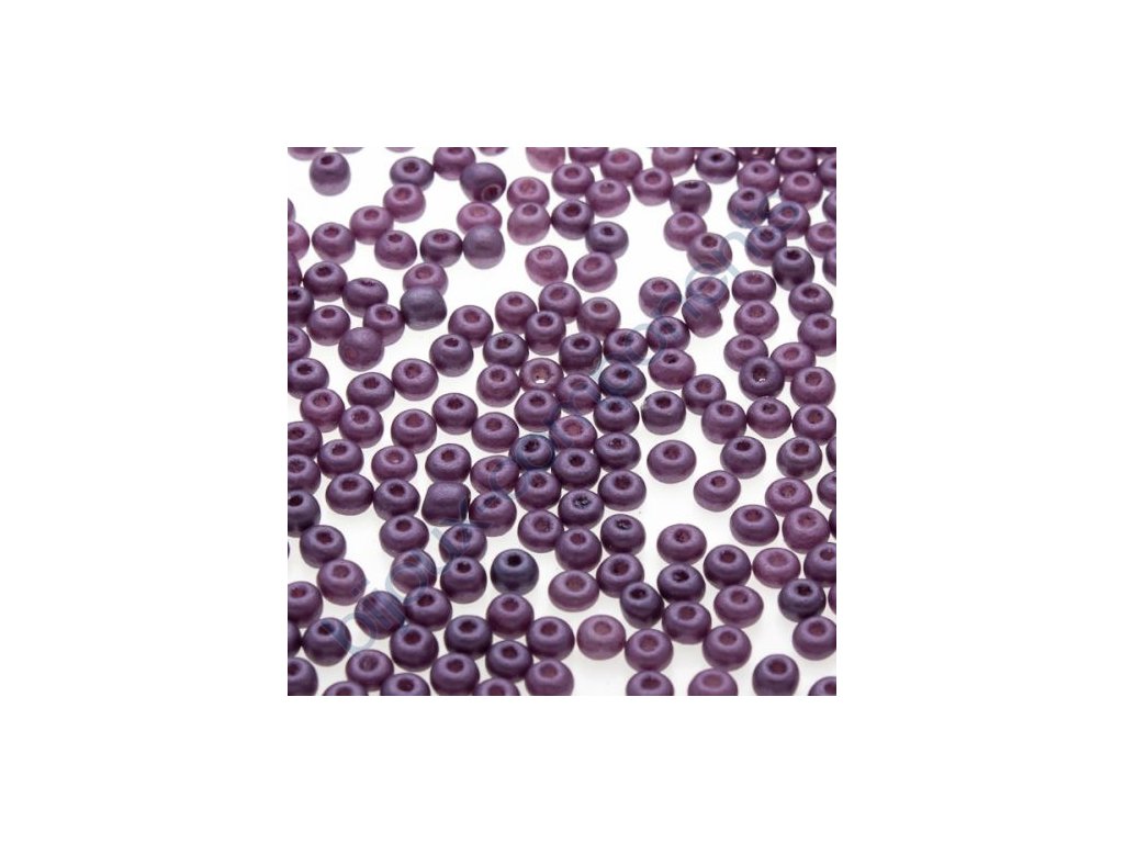 Skleněné korálky, rokajl - fialový (barvený), cca 2x3mm