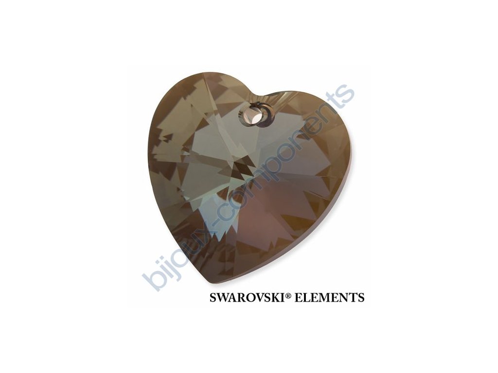 SWAROVSKI ELEMENTS přívěsek - XILION srdce, crystal bronze shade, 28mm