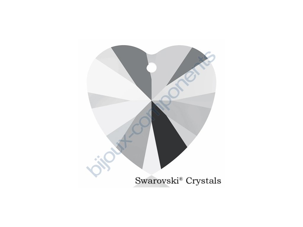 SWAROVSKI ELEMENTS přívěsek - XILION srdce, crystal light chrome, 10,3x10mm