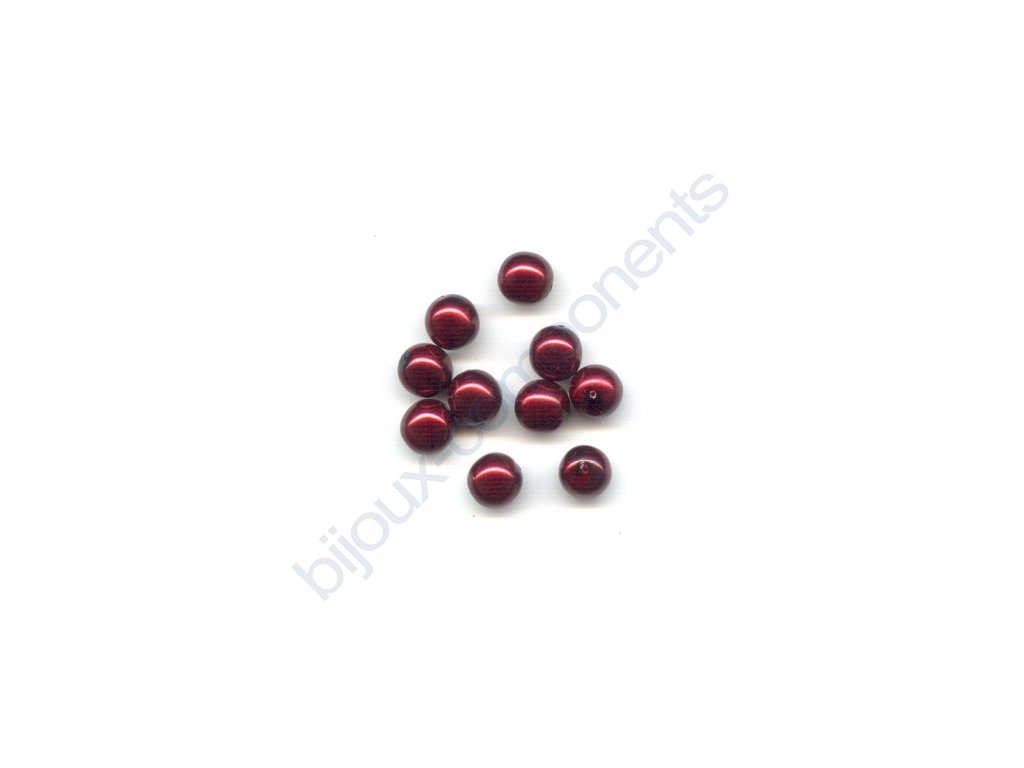 Skleněné voskované perle, bordó - díky složitým technologickým procesům při výrobě, nelze zajistit stejný odstín barev u jednotlivých velikostí.