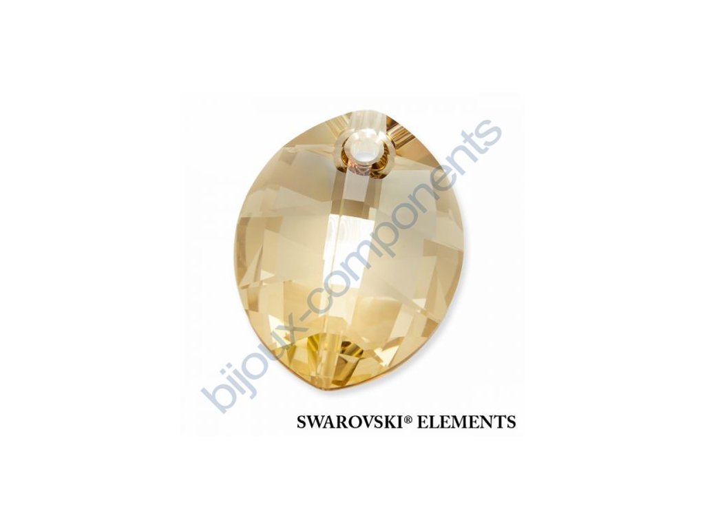SWAROVSKI ELEMENTS přívěsek - pure leaf, crystal golden shadow, 14mm