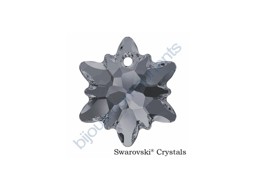 SWAROVSKI CRYSTALS přívěsek - Edelweiss, crystal silver night, 14mm