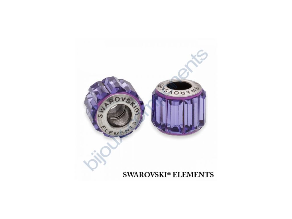 SWAROVSKI ELEMENTS BeCharmed Pavé s baguette fancy stone - purple/tanzanite steel, 10,5mm