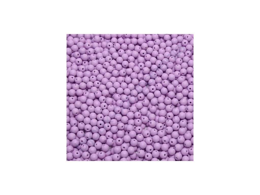Skleněné korálky 4 mm - sv. fialová, matná (COLOR FIX)