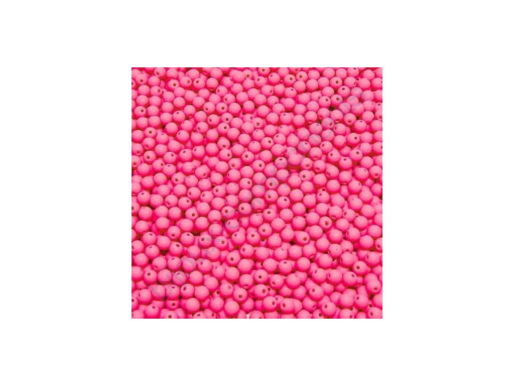 Skleněné korálky 4 mm - růžová, matná (COLOR FIX)