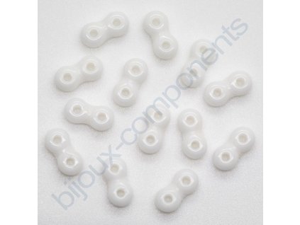 Skleněné korálky Infinity, opálové, 4x8mm, 5g