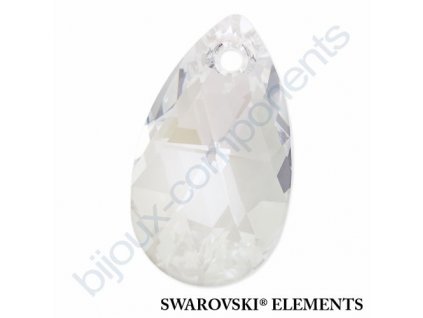 SWAROVSKI ELEMENTS přívěsek - hruška, crystal moonlight, 22mm