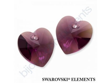 SWAROVSKI ELEMENTS přívěsek - XILION srdce, amethyst moonlight, 14,4x14mm