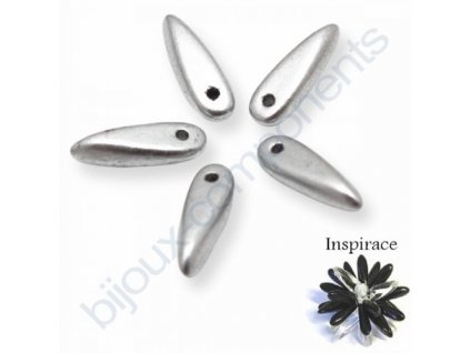 Skleněné jazýčky - stříbrné/barvené, cca 3x10mm