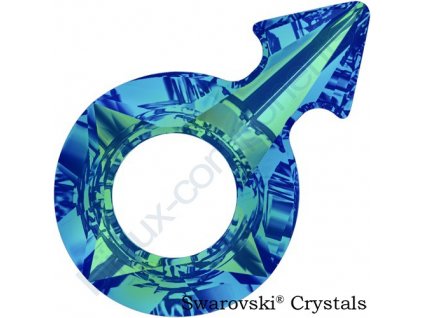 SWAROVSKI CRYSTALS přívěsek - symbol muže, crystal bermuda blue F, 18x11,5mm