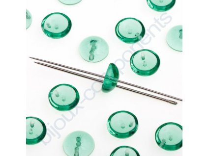 Piggy beads - české skleněné mačkané korálky - transparentní zelené