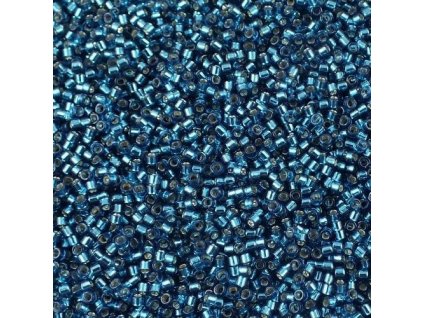 Miyuki Delica, Silver Lined Blue Zircon Dyed, vel.1,6 mm, průtah 0,8 mm