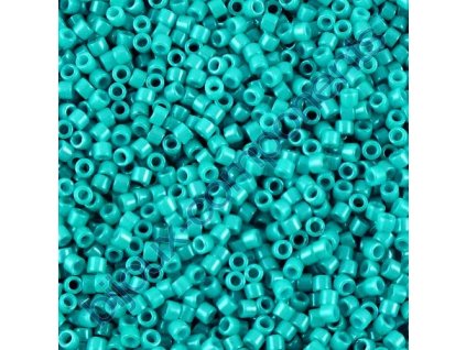 Miyuki Delica, Opaque Turquoise Green Dyed, vel.1,6 mm, průtah 0,8 mm