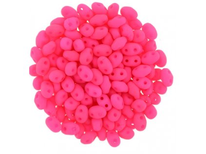 Matubo Miniduo,neon pink, 2,5x4 mm, průtah 0,7 mm, 5 g