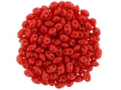 Matubo Miniduo, opaque red, 2,5x4 mm, průtah 0,7 mm, 5 g