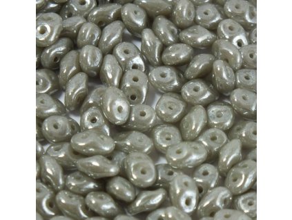 Matubo Superduo, luster opaque grey, 2,5x5 mm, průtah 0,8 mm, 5 g