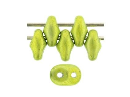 Matubo Superduo, metalust electric green, 2,5x5 mm, průtah 0,8 mm, 5 g