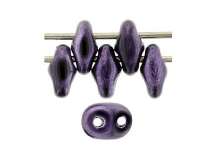 Matubo Superduo, metalust purple, 2,5x5 mm, průtah 0,8 mm, 5 g