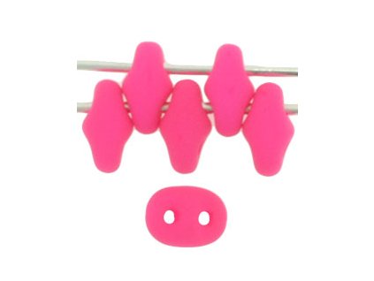 Matubo Superduo, neon pink, 2,5x5 mm, průtah 0,8 mm, 5 g