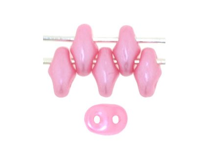 Matubo Superduo, pastel pink, 2,5x5 mm, průtah 0,8 mm, 5 g