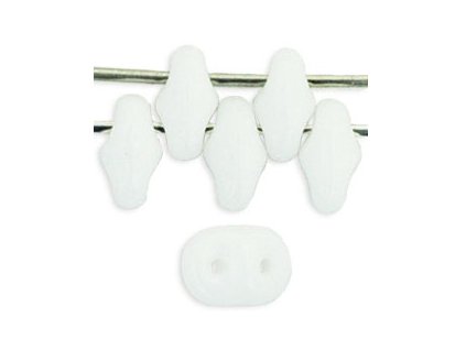 Matubo Superduo, white, 2,5x5 mm, průtah 0,8 mm, 5 g