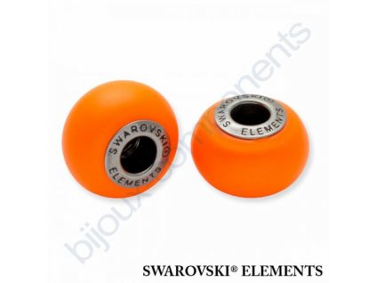 SWAROVSKI ELEMENTS BeCharmed Pearl - crystal neon orange pearl steel, 14mm