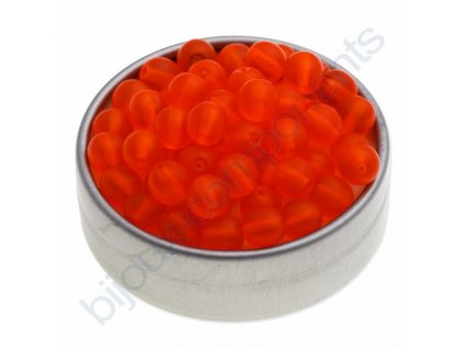 Skleněné mačkané korálky - oranžové mat, cca 6mm
